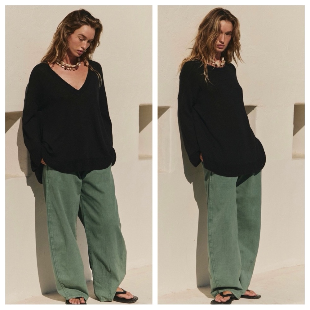 Free People Free-est Isadora Reversible Sweater Tunic in Black, Small, NWOT